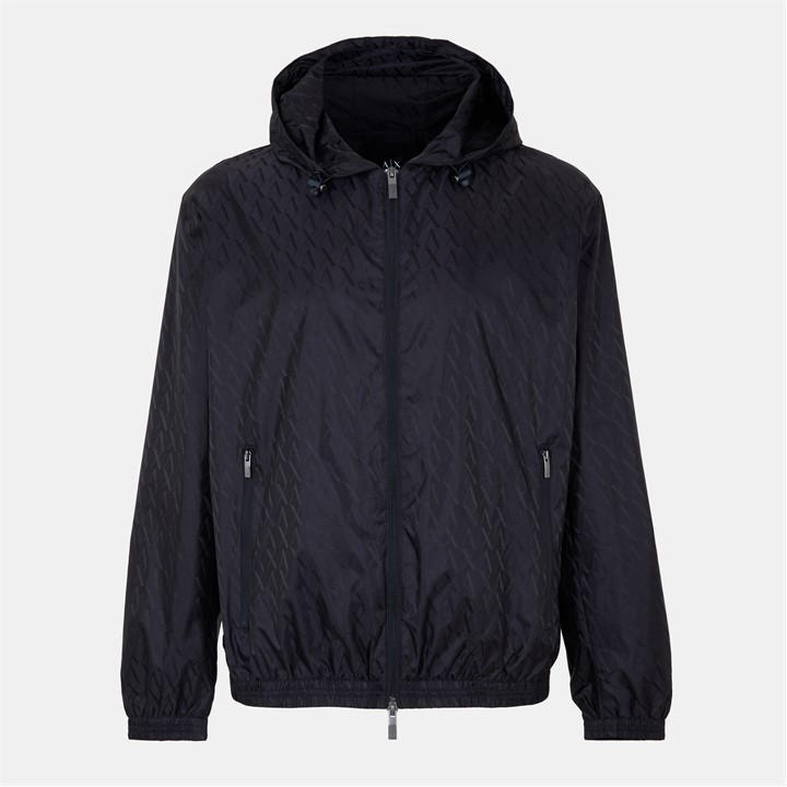 Armani Exchange Men's Blue Water-Resistant Rain Anorak in Size M, Sports Direct