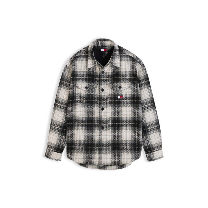Tommy Jeans Men' Black Tj Check Overshirt Sn64 in Size S, Sports Direct