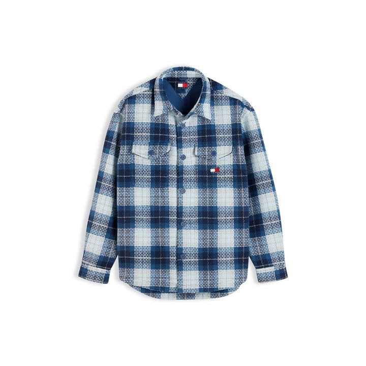 Tommy Jeans Men's Blue Tj Check Overshirt Sn64 in Size M, Sports Direct