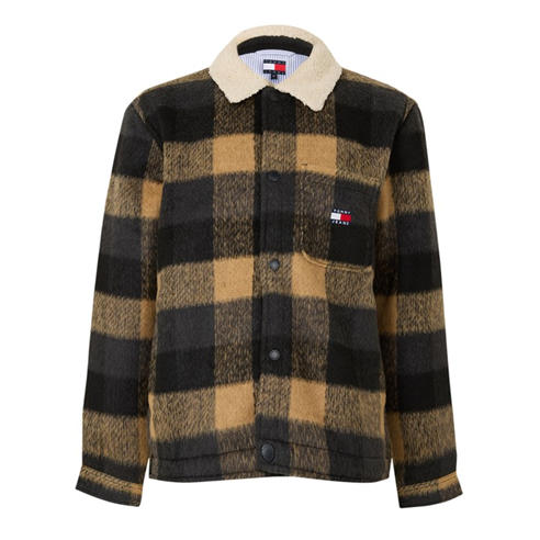 Tommy Jeans - Men's Teddy Collar Long-Sleeve Oversized Fit Overshirt