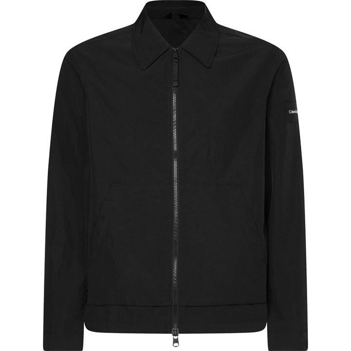 Calvin Klein Men' Black Lightweight Long Sleeve Overshirt in Size S, Sports Direct