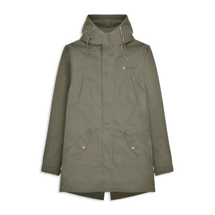 Lambretta Men's Green Shower Resistant Parka in Size XL, Sports Direct