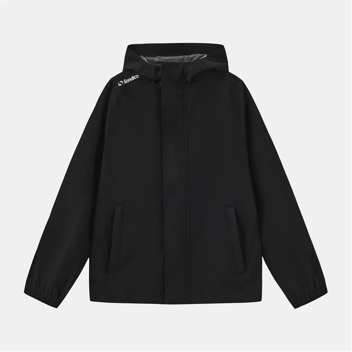 Sondico Kids Black Rain Jacket Waterproof Lightweight Rain Anorak in Size 9 - 10 Years, Sports Direct