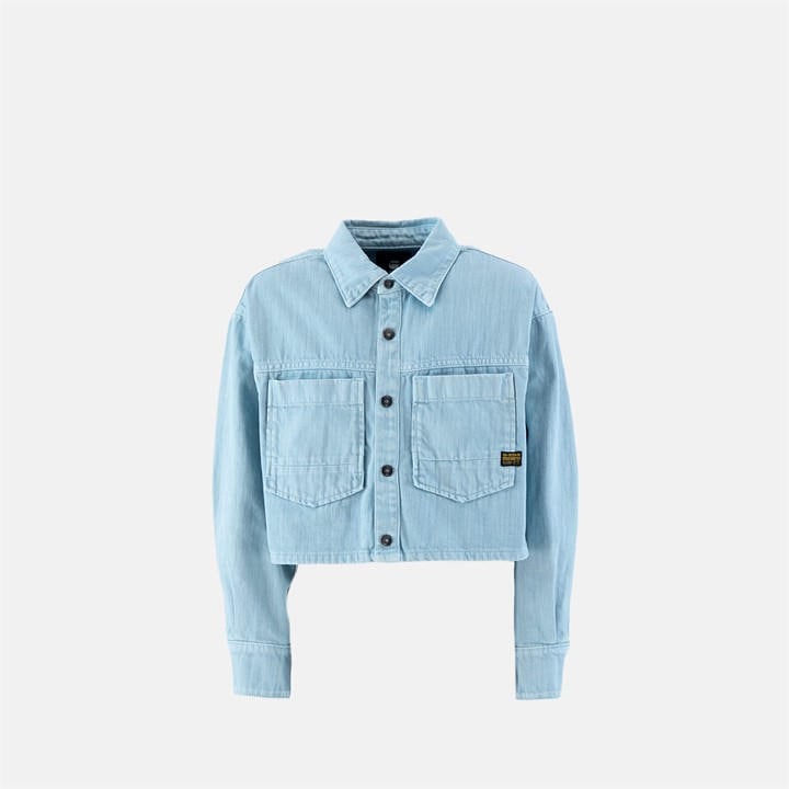 G Star Girls Blue Kids' Crpd Overshirt in Size S, Sports Direct