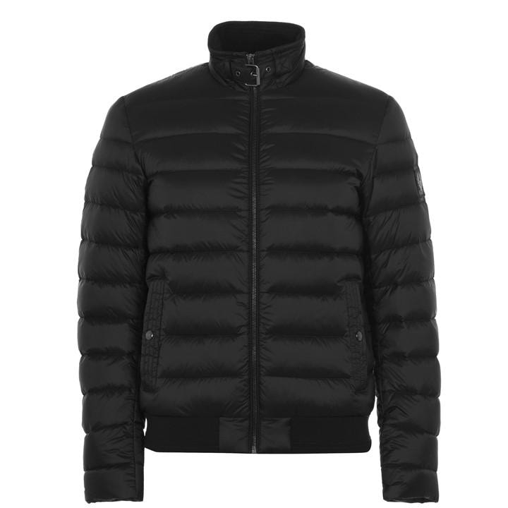 Belstaff Men's Black Circuit Water Resistant Duck Down Short Puffer Jacket in Size M, Sports Direct