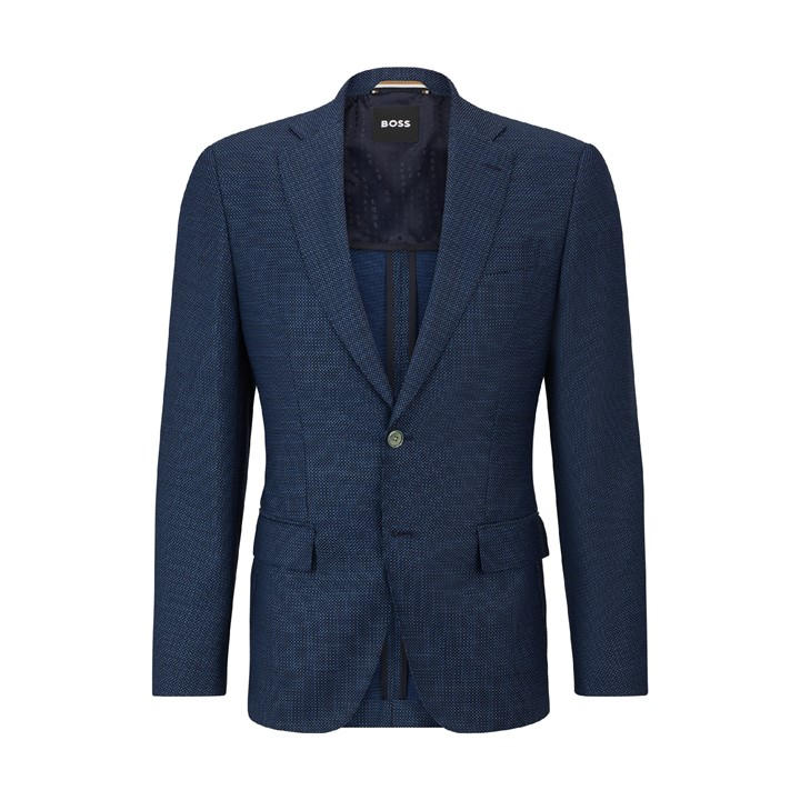 Boss Men' Blue H Hutson Elbow Blazer in Size S, Sports Direct