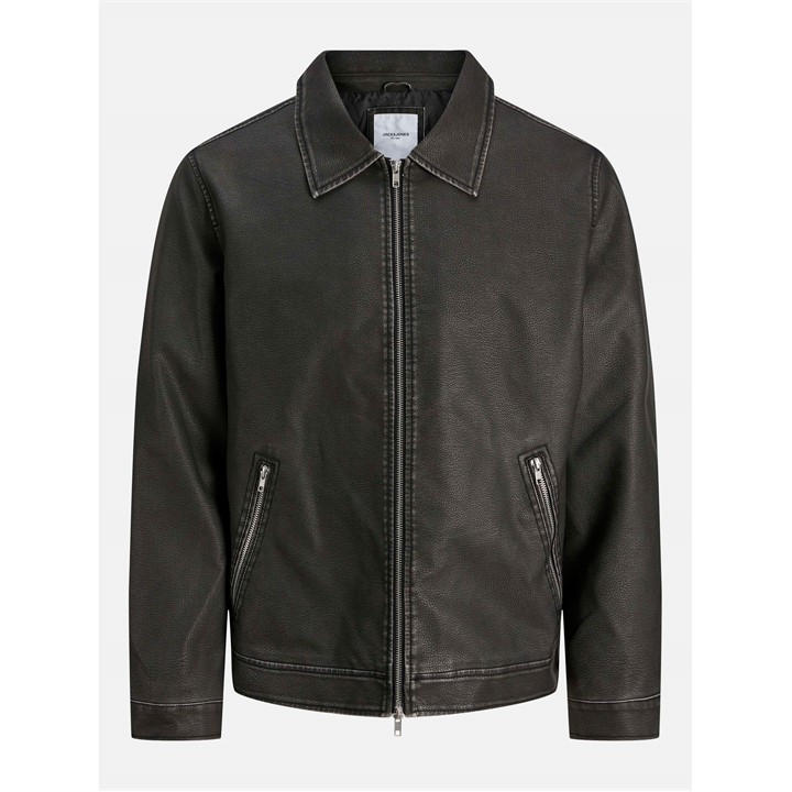 Jack And Jones Men' Black Casablanca Pu Jacket in Size S, Sports Direct