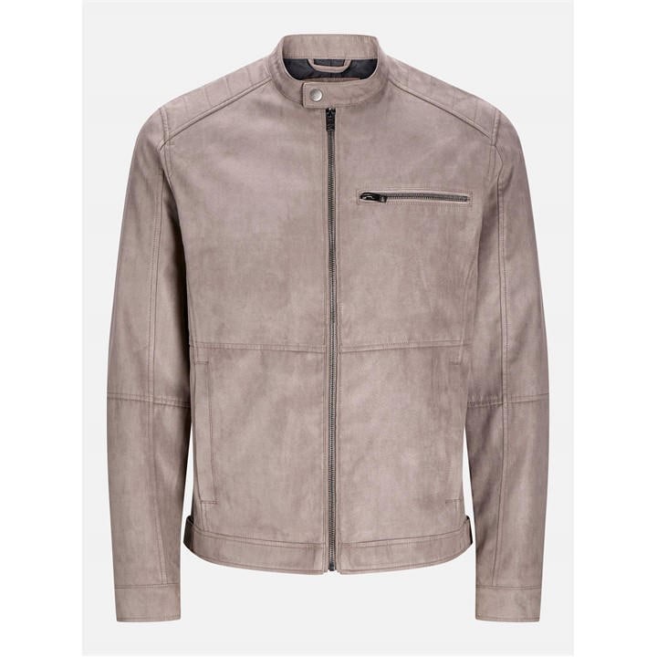Jack And Jones Men's Grey Dylan Biker Jacket in Size L, Sports Direct