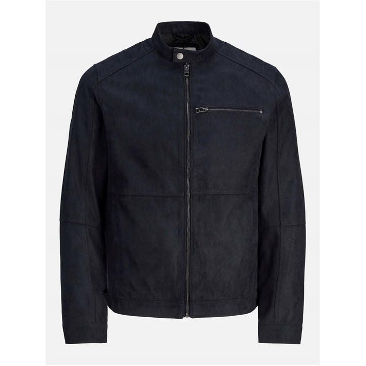 Jack And Jones Men's Black Dylan Biker Jacket in Size XL, Sports Direct