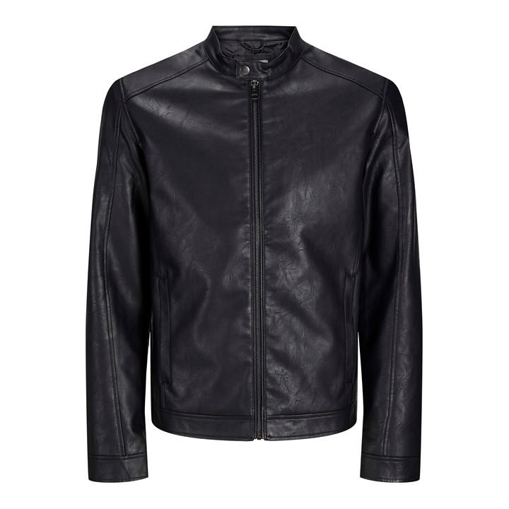 Jack And Jones Men's Black Jack Dylan Pu Jacket Plus Size in Size XXXXXL, Sports Direct