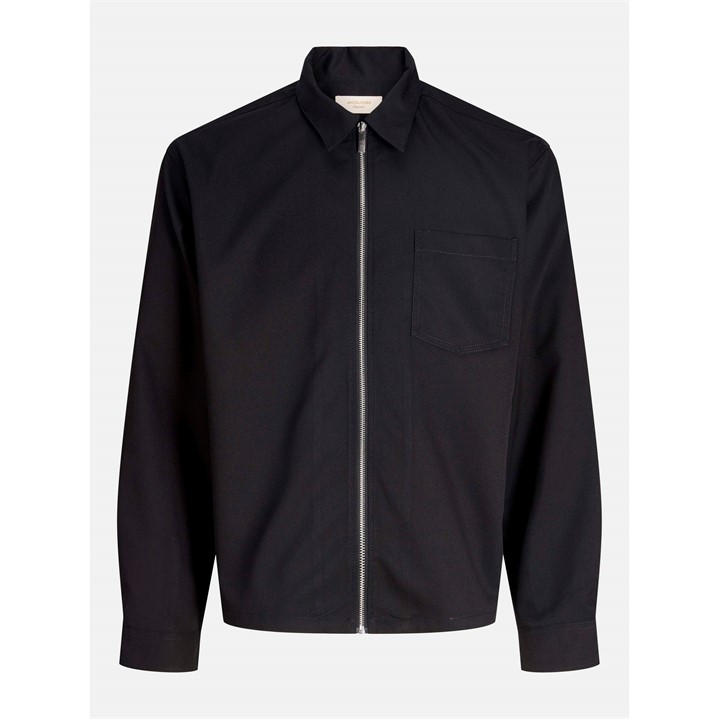 Jack And Jones Men's Black Party Zip Overshirt in Size XL, Sports Direct