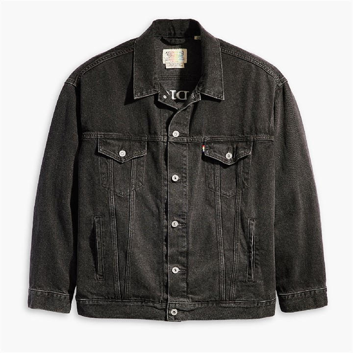 Levis Men's Black Super Puffer Denim Jacket in Size L, Sports Direct