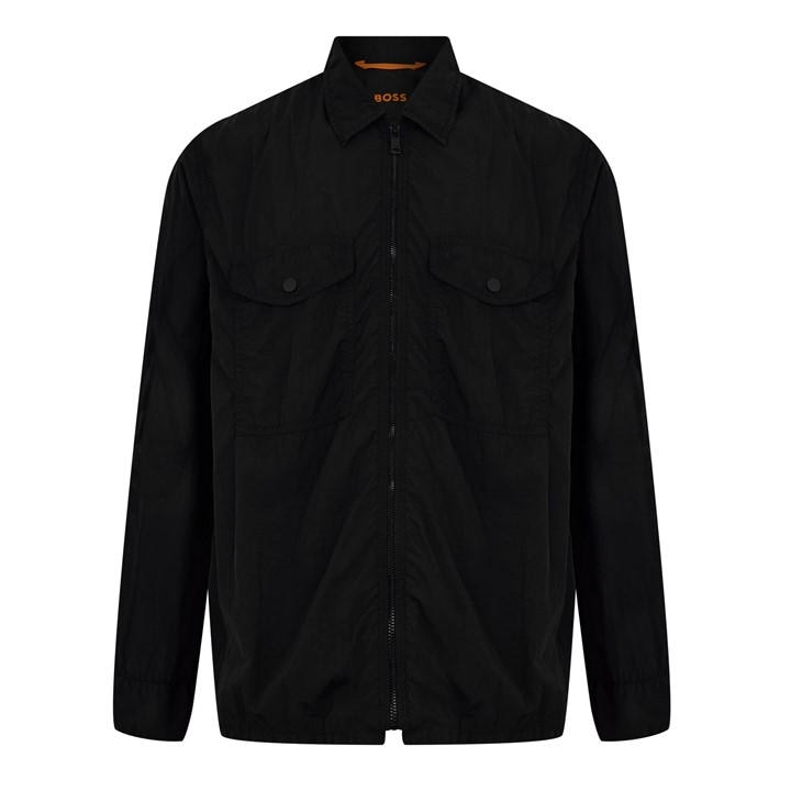Boss Men's Black Orange Zip Long Sleeve Overshirt in Size 2XL, Sports Direct