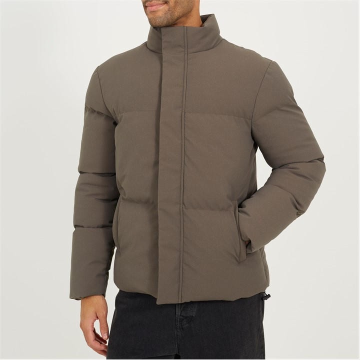 Brave Soul Men's Brown Medium Puffer Jacket in Size XL, Sports Direct