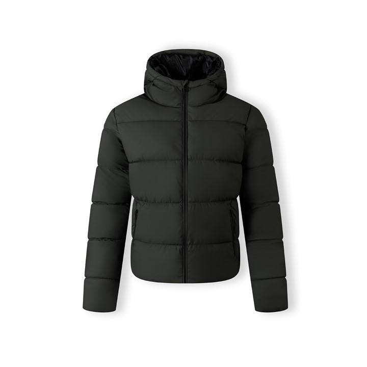 Minoti Men's Green Padded Jacket With Hood Zip Pockets Khaki in Size XL, Sports Direct