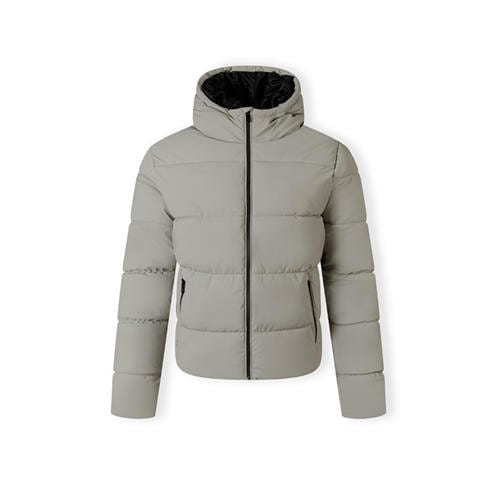 Minoti - Men PU jacket with hood and zip pockets grey