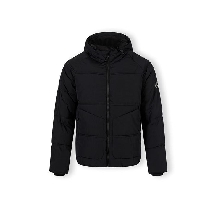 Minoti Men's Black Boys Quilted Jacket With Hood And Zip Pockets in Size M, Sports Direct