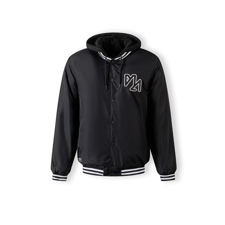 Minoti Men's Black Baseball Style Jacket Detachable Hood in Size M, Sports Direct