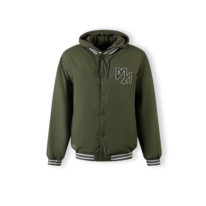 Minoti Men's Green Baseball Style Jacket Detachable Hood Khaki in Size 2XL, Sports Direct