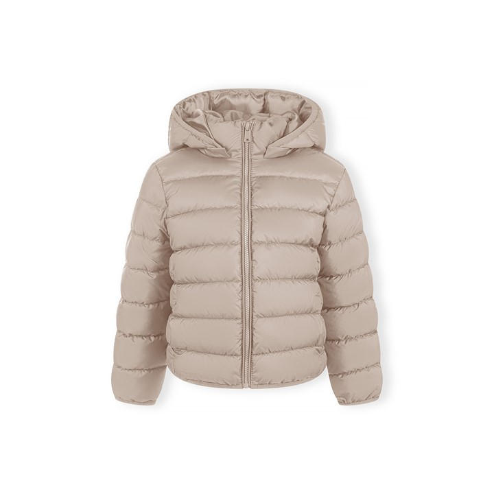 Minoti Girls Neutral Quilted Jacket With Zip Removable Hood Beige in Size 12 - 13 Years, Sports Direct
