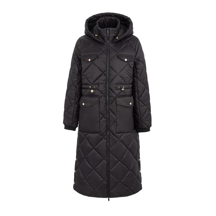Firetrap Women's Black Quilted Short Puffer Jacket in Size 16, Sports Direct