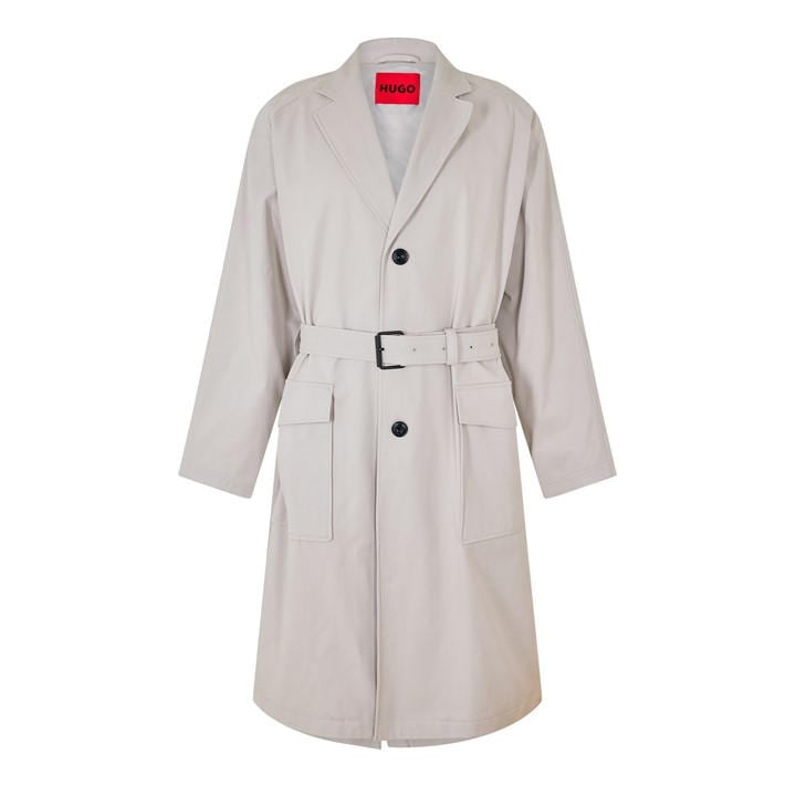 Hugo Men's Grey Mars2421 Overcoat in Size M, Sports Direct