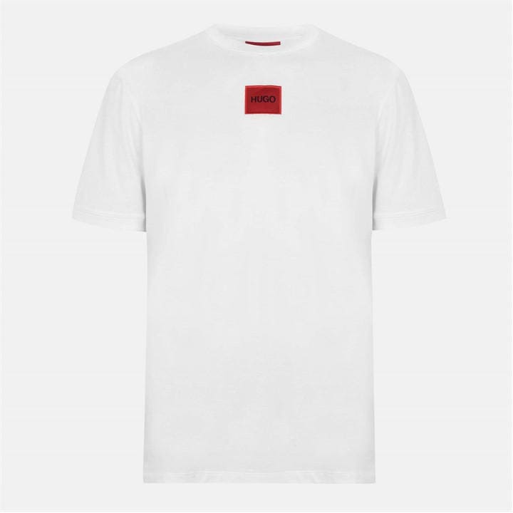 Hugo Men's White Diragolino Contemporary T-Shirt With Logo Detail in Size M, Sports Direct