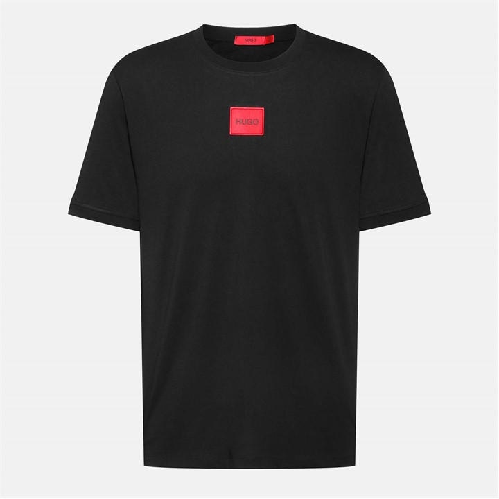 Hugo Men' Black Diragolino Contemporary T-Shirt With Logo Detail in Size S, Sports Direct