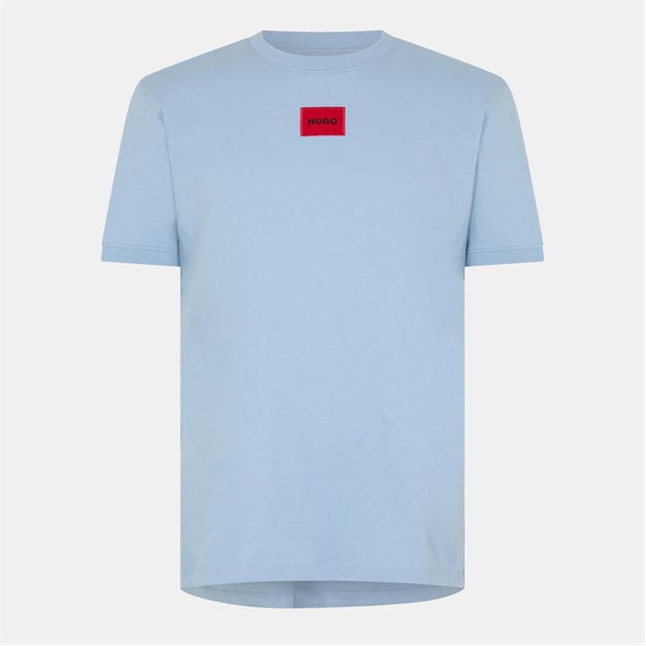 Hugo Men's Blue Diragolino Contemporary T-Shirt With Logo Detail in Size L, Sports Direct