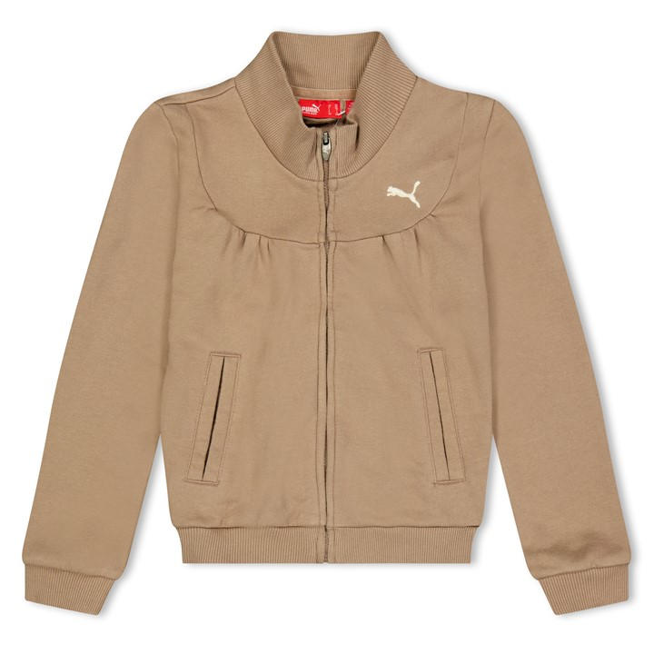 Puma Girls Brown Sweat Jacket  in Size 7 - 8 Years, Sports Direct