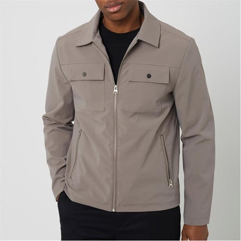 Brave Soul - BS Mens Zip Up Shacket with Chest Pockets
