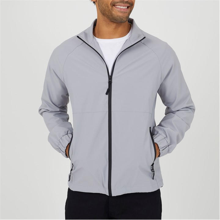 Brave Soul Men's Grey Lightweight Funnel Neck Zip Through Bomber Jacket in Size M, Sports Direct