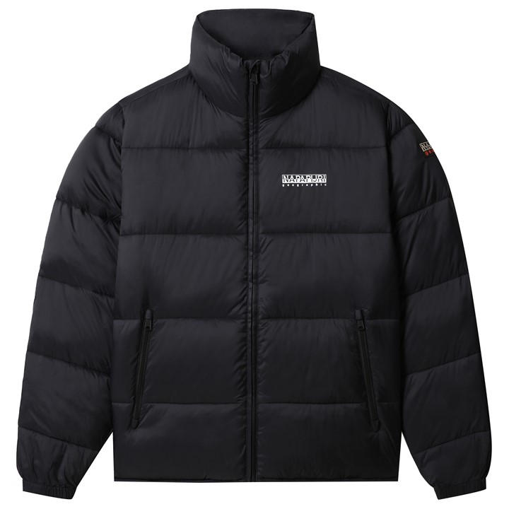 Napapijri Men' Black Suomi Waterproof Long Sleeve Short Puffer Jacket in Size S, Sports Direct