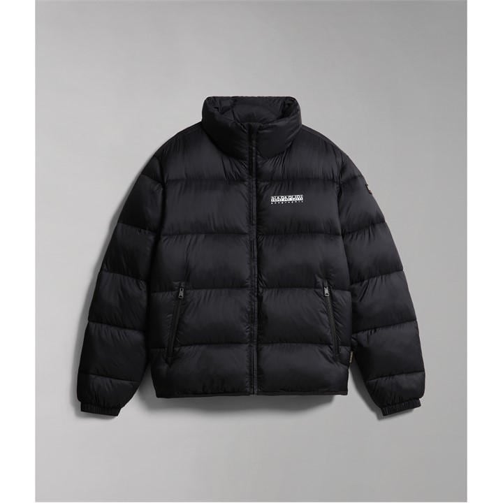 Napapijri Men's Black Suomi Waterproof Long Sleeve Short Puffer Jacket in Size 2XL, Sports Direct