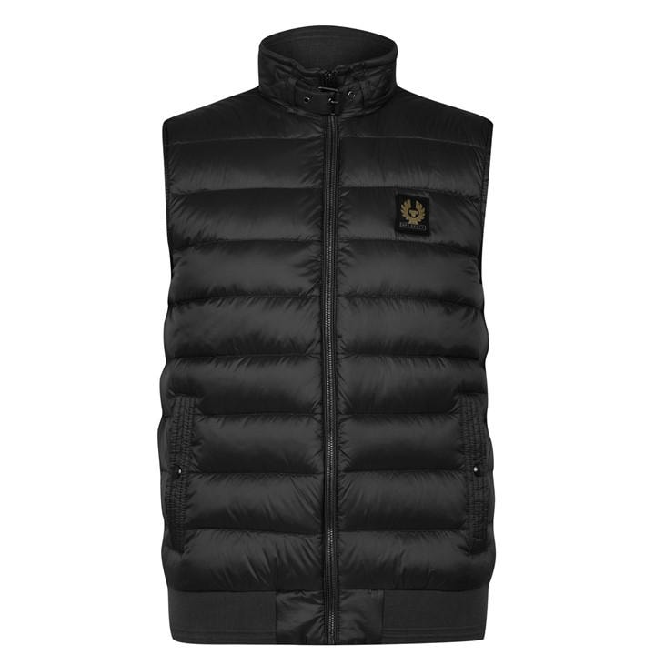 Belstaff Men's Black Circuit Water Resistant Duck Down Sleeveless Gilet in Size XS, Sports Direct