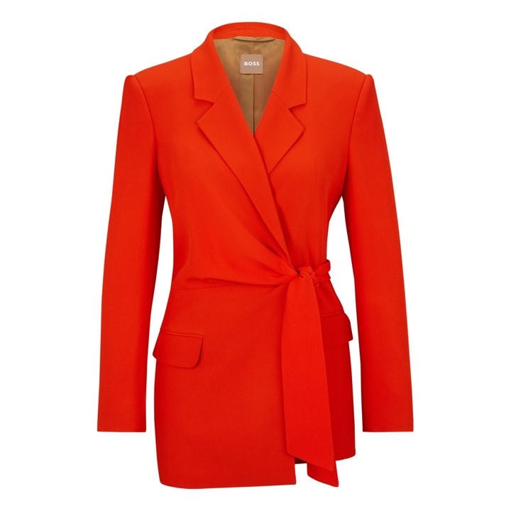 Boss Women's Orange Jawana Tailored Wrap Viscose Long Sleeve Blazer in Size 8, Sports Direct
