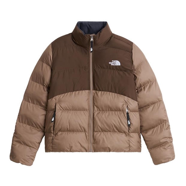 Garnet/Smokey - The North Face - Womens Saikuru Water and Wind Resistant Oversized Fit Short Puffer Jacket