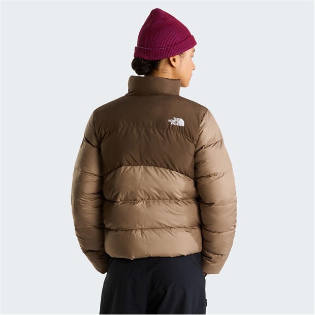 Garnet/Smokey - The North Face - Womens Saikuru Water and Wind Resistant Oversized Fit Short Puffer Jacket