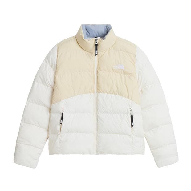 White/Dessert - The North Face - Womens Saikuru Water and Wind Resistant Oversized Fit Short Puffer Jacket