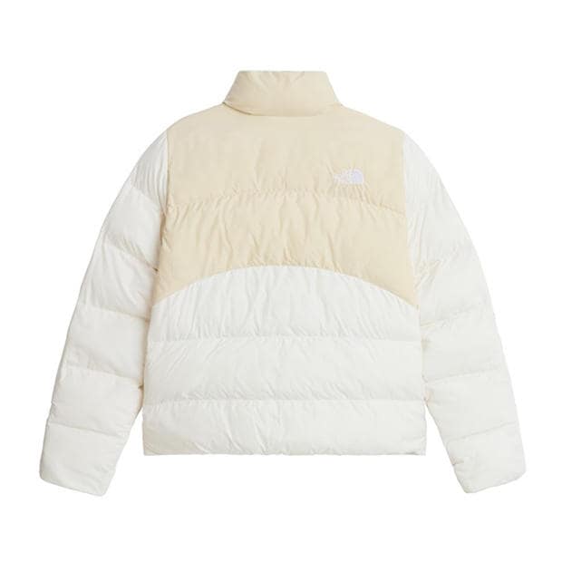 White/Dessert - The North Face - Womens Saikuru Water and Wind Resistant Oversized Fit Short Puffer Jacket