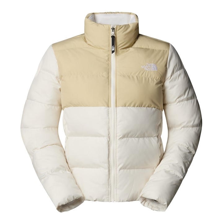 The North Face Women's Cream Saikuru Water And Wind Resistant Oversized Fit Short Puffer Jacket in Size 16, Sports Direct