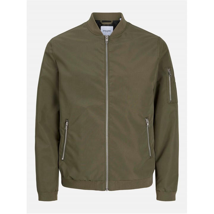 Jack And Jones Men's Green Rush Water-Resistant Long Sleeve Bomber Jacket in Size 2XL, Sports Direct
