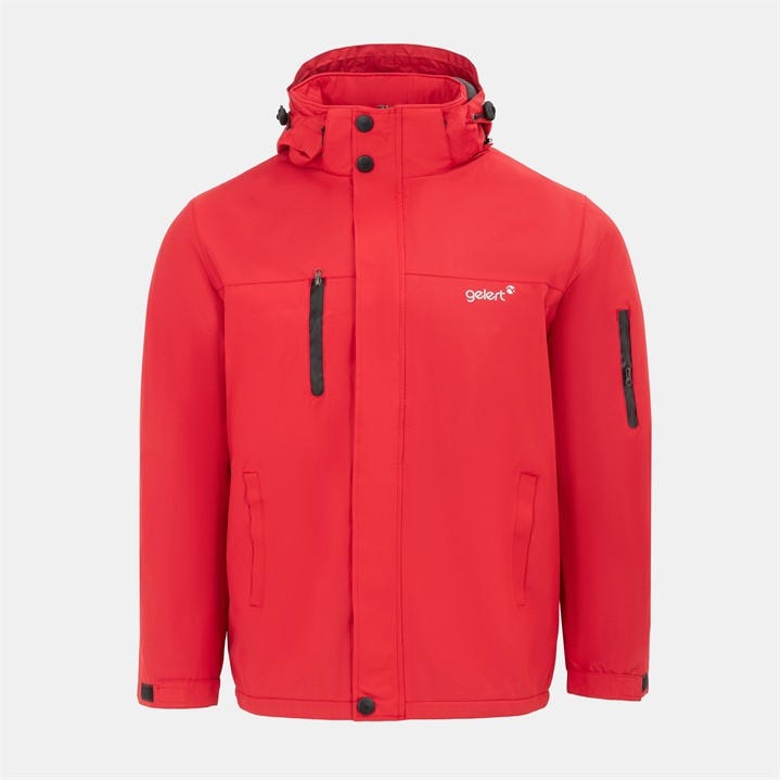 Gelert Men's Red Fleece Lined Windproof Detachable Hood Parka in Size M, Sports Direct