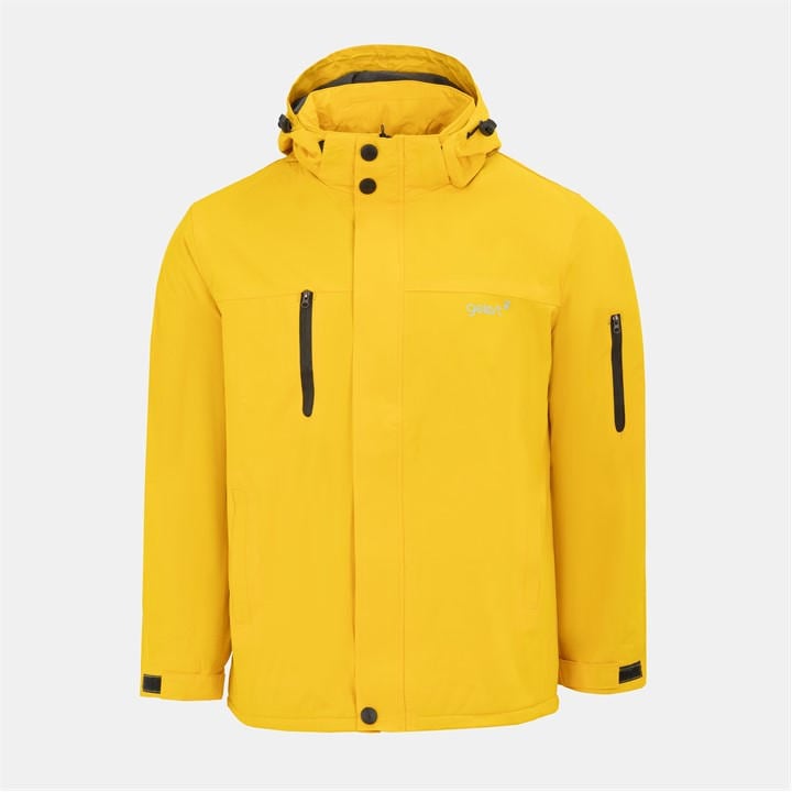 Gelert Men's Yellow Fleece Lined Windproof Detachable Hood Parka in Size 4XL, Sports Direct