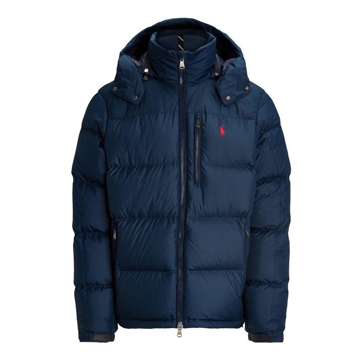 Polo Ralph Lauren Men's Blue El Cap Water Resistant Duck Down Detachable Hood Short Puffer Jacket in Size 2XL, Sports Direct