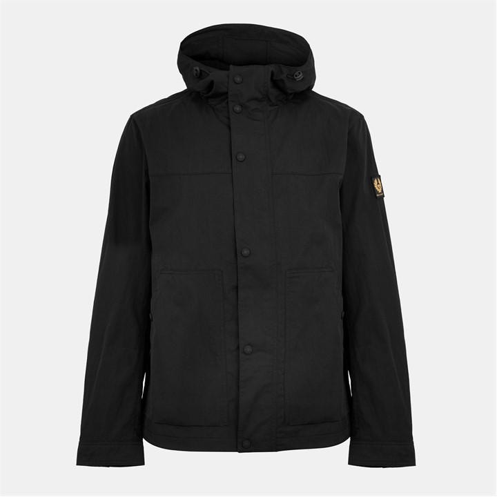 Belstaff Men' Black Water-Resistant Lightweight Rain Anorak in Size S, Sports Direct