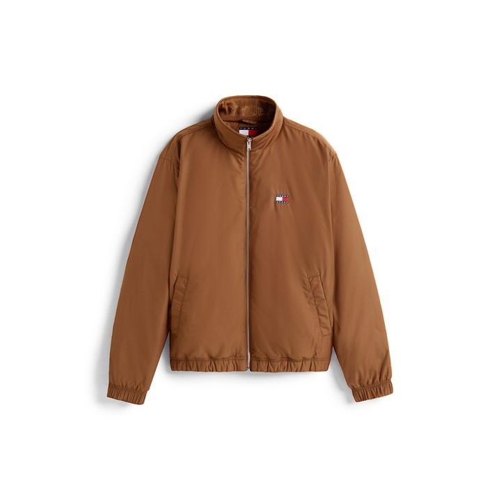 Tommy Jeans Men's Brown Padded Harrington Jacket in Size M, Sports Direct