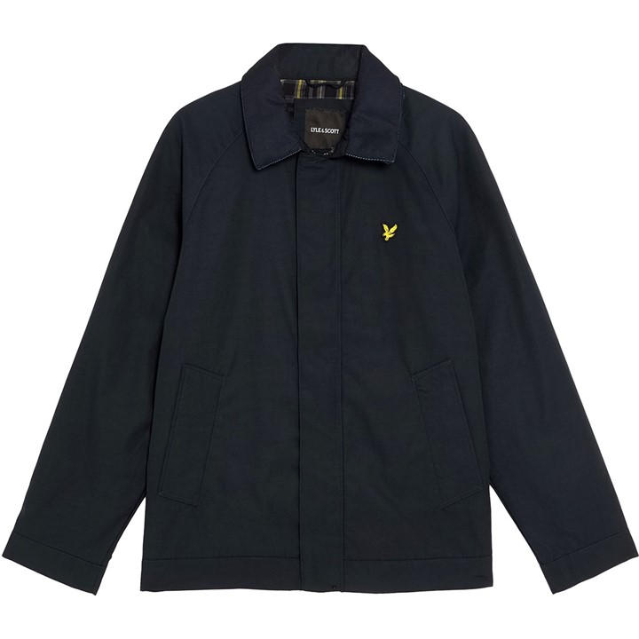 Lyle And Scott Men's Blue Tartan Lined Water-Resistant Harrington Jacket in Size XL, Sports Direct