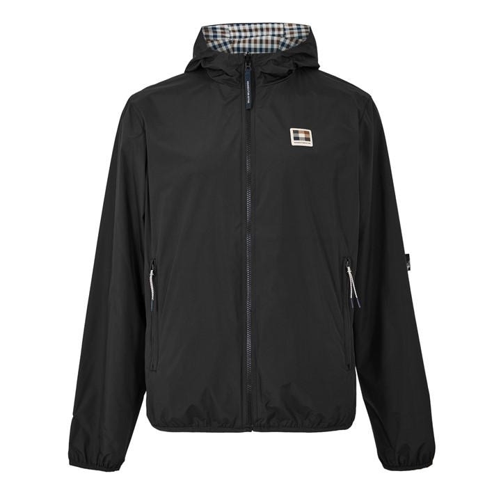 Aquascutum Men's Black Rain Anorak Jacket in Size L, Sports Direct