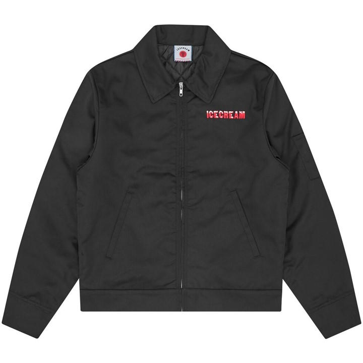 Icecream Men's Black Work Harrington Jacket in Size L, Sports Direct